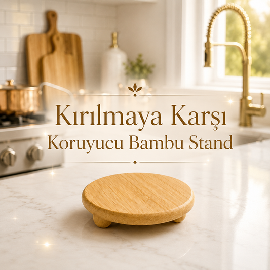 Kırılmaya Karşı Koruyucu Estetik Bambu Stand