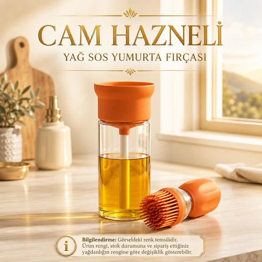 Cam Hazneli Yağ Sos Yumurta Fırçası