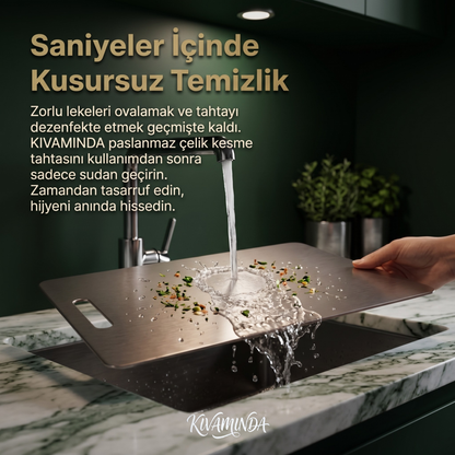 KIVAMINDA Paslanmaz Çelik Kesme Tahtası