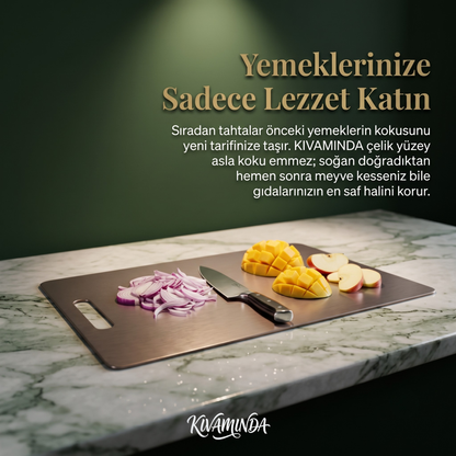 KIVAMINDA Paslanmaz Çelik Kesme Tahtası