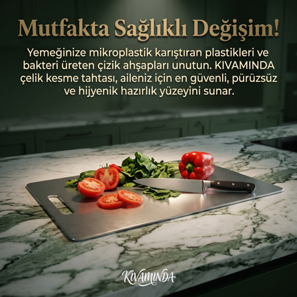 KIVAMINDA Paslanmaz Çelik Kesme Tahtası