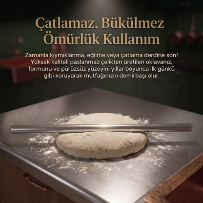 KIVAMINDA Paslanmaz Çelik Oklava