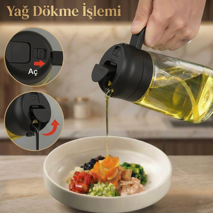 Dökme ve Püskürtme Özellikli Akıtmaz Cam Şişe