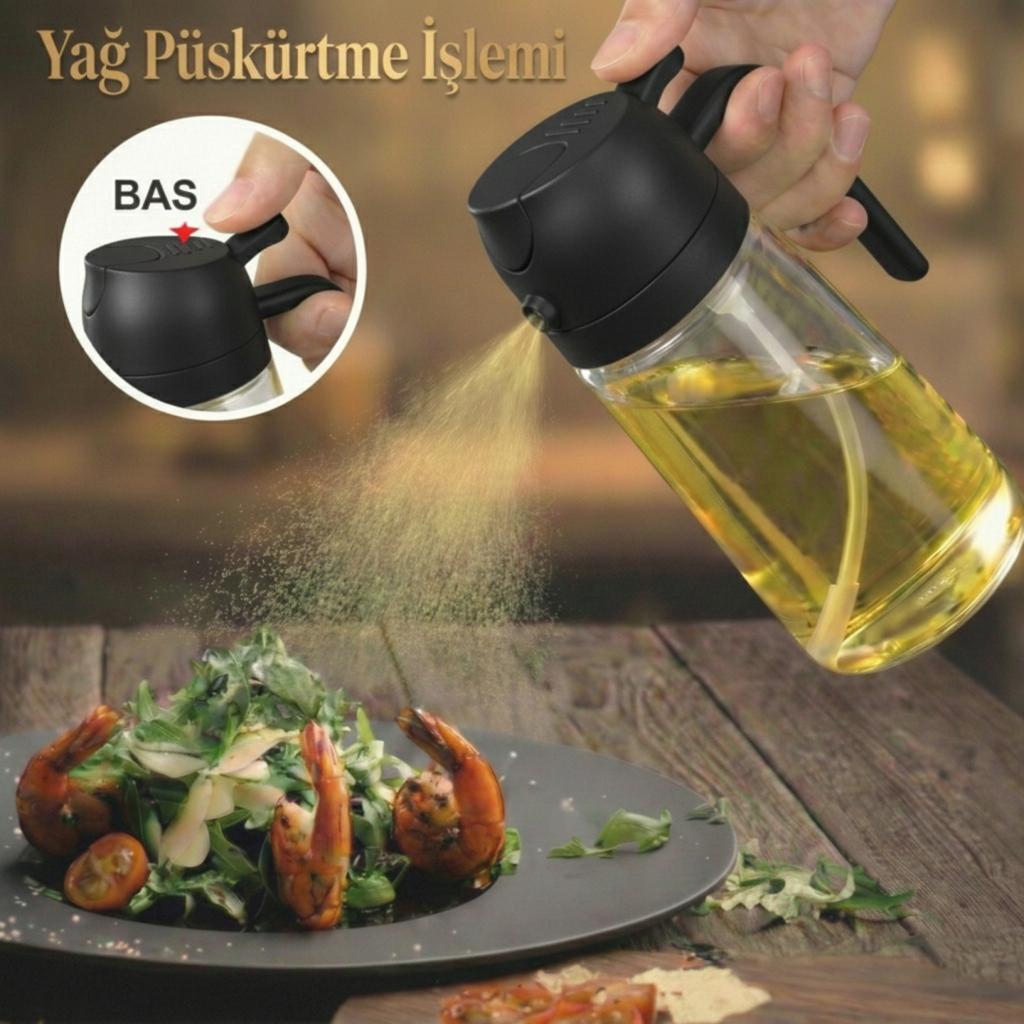 Dökme ve Püskürtme Özellikli Akıtmaz Cam Şişe