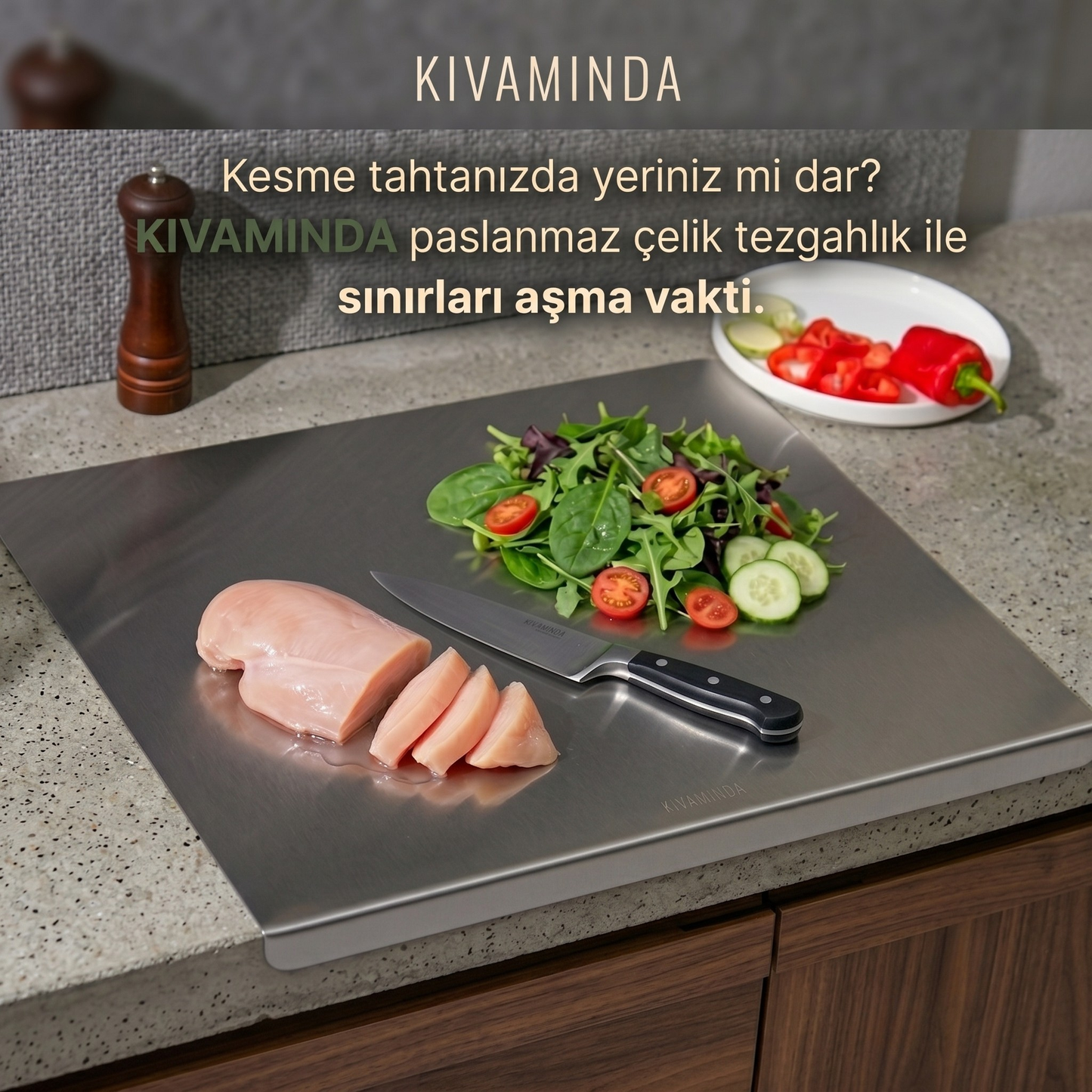 KIVAMINDA Paslanmaz Çelik Tezgahlık