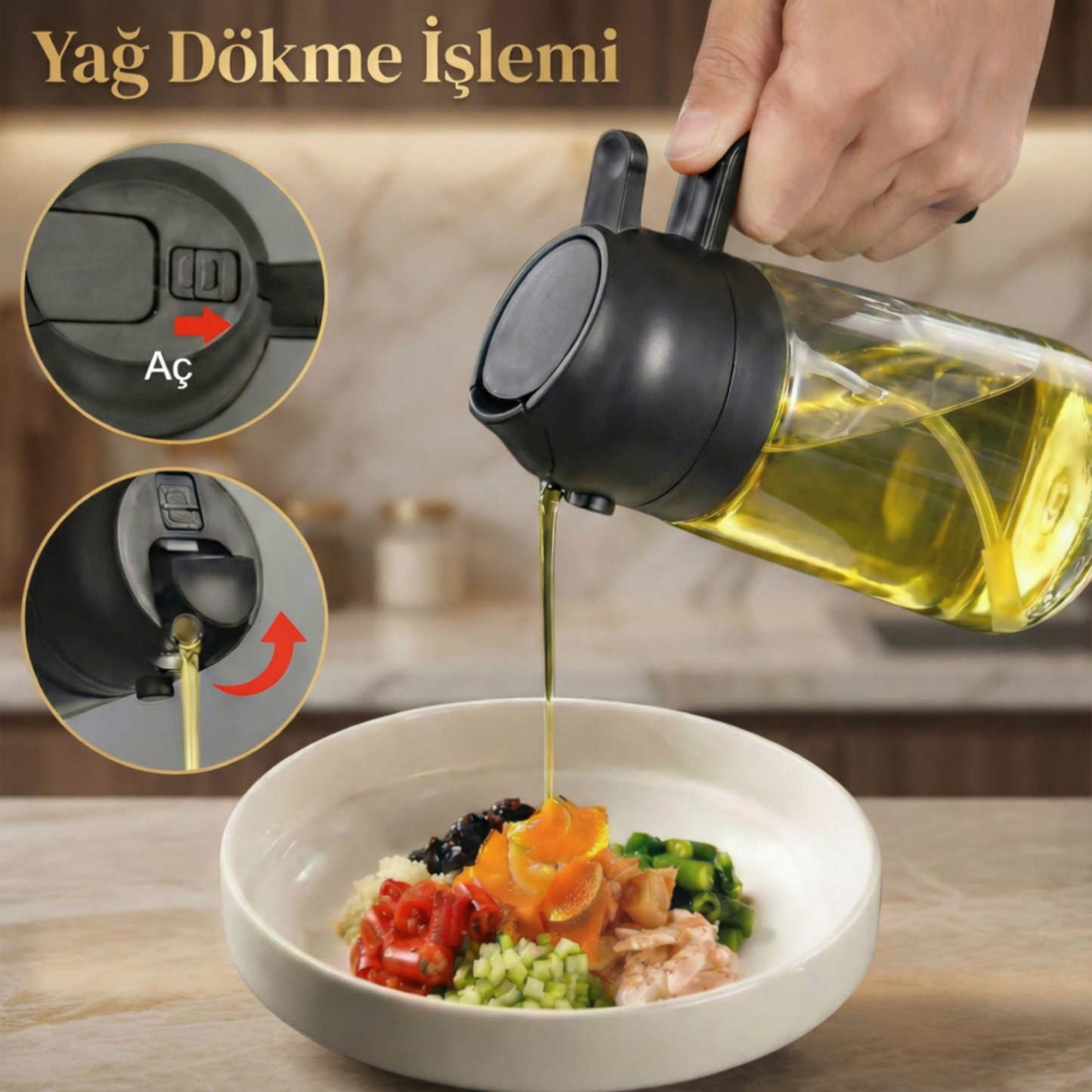 Dökme ve Püskürtme Özellikli Akıtmaz Cam Şişe