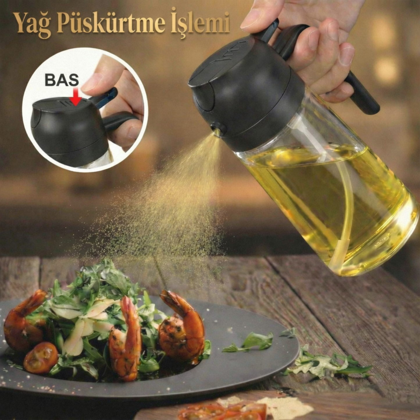 Dökme ve Püskürtme Özellikli Akıtmaz Cam Şişe