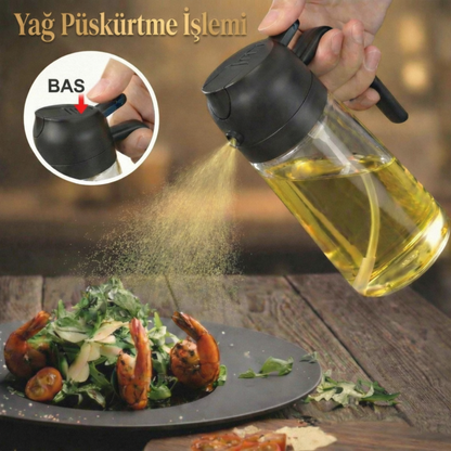 Dökme ve Püskürtme Özellikli Akıtmaz Cam Şişe