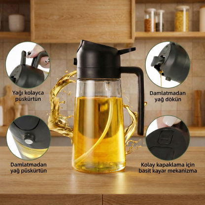 Dökme ve Püskürtme Özellikli Akıtmaz Cam Şişe